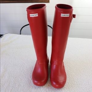 Red hunter boots